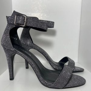 Top Moda glitter Open Toe Ankle Strap Stiletto Heel Shoes
